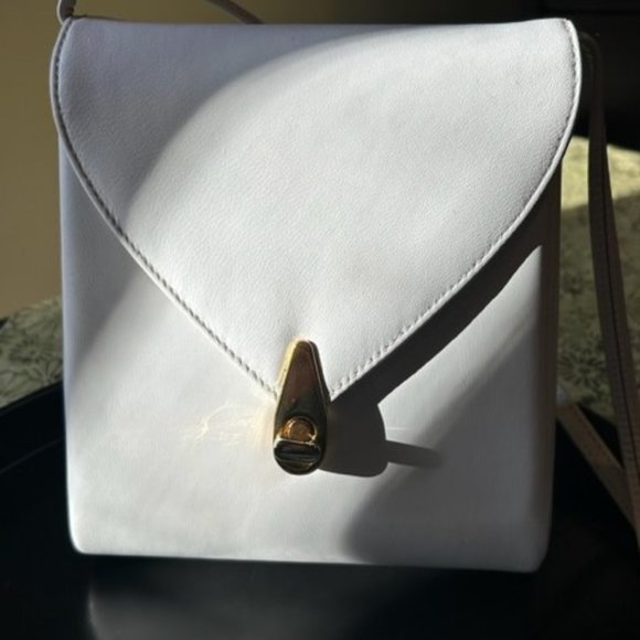 HAHN Designer White Leather Hard Case PURSE - Picture 7 of 11